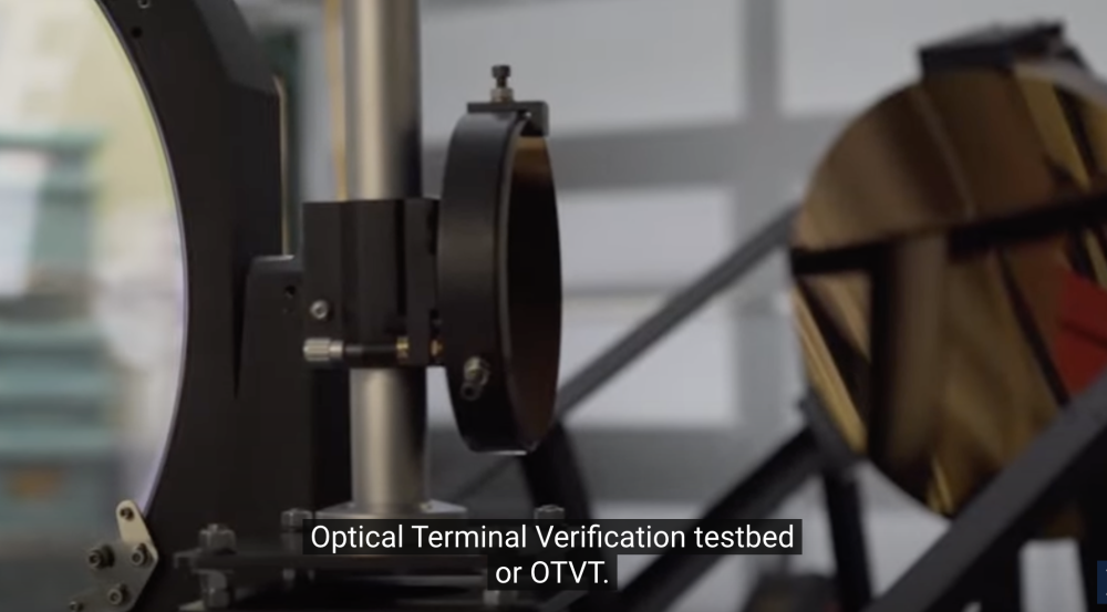 A video takes viewers through a tour of the Optical Terminal Verification Testbed.